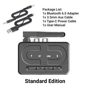 Bluetooth 6.0 Audio Receiver U Disk RCA 3.5mm AUX USB Stereo Music Wireless Adapter With Mic For Car Kit Speaker Amplifier