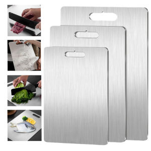 316 Stainless Steel Cutting Board – Double-Sided Thickened Chopping Panel for Kitchen Kneading Dough Board Household Use
