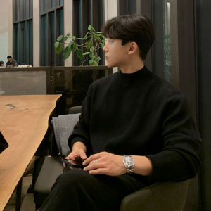 Ssumenam | Autumn Winter Laidback Style High Neck Inner Wear Knit Sweater