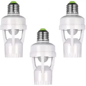 Motion Sensor Led Lamp Base E27 Socket Converter AC100-240V Light Bulb Holder Adapter Switch Adjustable PIR Human Induction