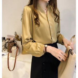 Women Blouse Office Ladies Loose Cardigan Blouses
