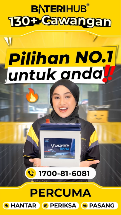 [ FREE INSTALLATION ] Bateri Kereta DIN65R DIN65L | 56519 56520 ...