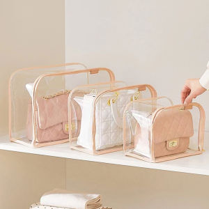 Luxury handbag hand-held storage bag Transparent dust bag Waterproof and moisture-proof leather bag protective cover artifact