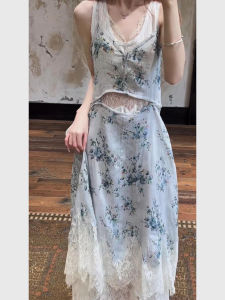 QFN | French Elegant Lace-spliced Summer Dress