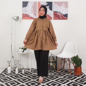 Deeva Layer Top Baju Tunik Ruffle - Tunik Wanita Terbaru