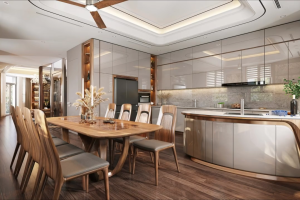Tủ bếp Hồng Anh cánh acrylic mang đến giải pháp lưu trữ gọn gàng giúp căn bếp luôn ngăn nắp
