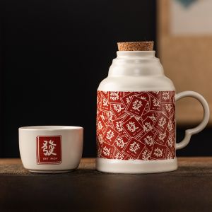 Retro Large Capacity Ceramic Tea Pot with Cup Anti-Scalding Small Warmer Porcelain Tea Cup for Home Use Grass Ash Tea Pot