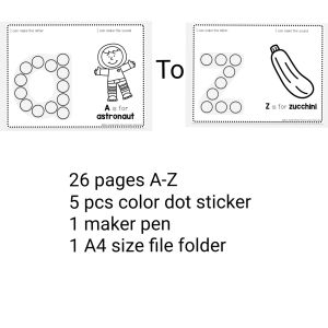 Alphabet Number Do A Dot Activity Worksheet Montessori Activity Book Busy Book Dot Sticker Book Tracing Worksheet Latihan Menulis ABC