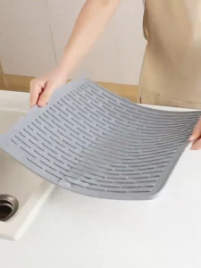 Dish Drying Mat Silicone Drainage Non Slip Heat Resistant Foldable Kitchen Sink Rak Pinggan