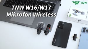 TNW W16 /W17 2 In 1 Wireless Microphone Clip On Mic Portable Microphone Mikrofon Lavalier HP Untuk TikTok YouTube Facebook Live Streaming
