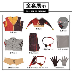 Kingdom of Marionettes Jester Puppet Cosplay Costume Anime Party Fashion Handsome Uniform Halloween Role Play Clothing HERO Suit