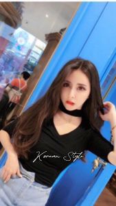 AD-NORINE Korean Crop Top Jersey/ Tshirt Chocker 069 (Size XS-XL)