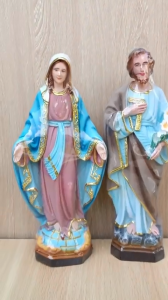 Bộ 2 Tượng Đức Mẹ Ban Ơn Thánh Giuse 30cm màu mới xanh hồng tím quà tặng công giáo