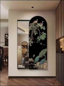 Full body mirror wall mount mirror with rack wall mirror full length wall mirror full length mirror with storage antique Pea push-pull full-length mirror 镜子全身