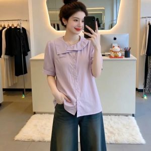 AIYITI | Elegant Purple Loose-fitting Blouse