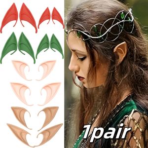 1pcs Elf Ears Latex Pointy Ears Costumes Hook Christmas Halloween Party Masquerade Decor Women Men Vampire Clothing Accessories