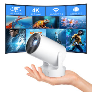 Salange HY300 Ultra Android11.0 4K 720P Portable Projector WiFi6 BT5.4 Outdoor Home Theater Auto Keystone 2025 Update HY300 Pro+