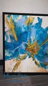 40x40cm With Frame Handmade Oil Painting Canvas Abstract Oil Painting Modern Canvas Wall Art Living Room Decorative Flower Rose Painting J-026