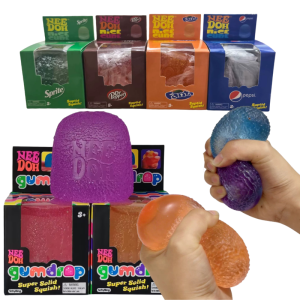 Schylling Nee Doh Soda Gumdrop Soft Squishy Sensory Fidget Toy Collectible Stress Relief Squeeze Ball Surprise Blind Box Gift