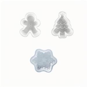 3pcs pino árbol de jengibre hombre copo de nieve vela de silicona molde DIY dibujos animados yeso arcilla resina molde decoraci
