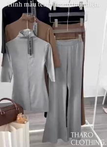 Set Đồ Thu Đông Quần Loe + Áo Lọ - Tharo Clothing [SET0040]