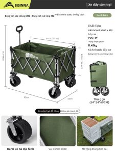 BSWOLF | Xe Đẩy Dã Ngoại Gấp Đượcc Dung Lượng Lớn