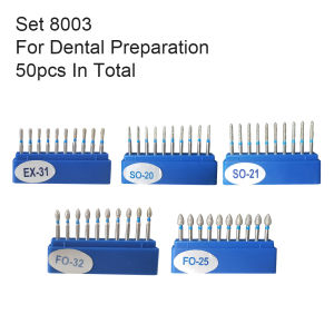 JNSUR 50pcs/lot Diamond Dental Burs Drills 10 Different Models Dental Materials Clinic Supply Dentists Lab Dental Strawberries