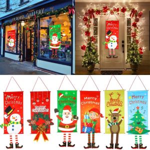 Merry Christmas Decorations for Home Door Window Hanging Banner Flag New Year Ornaments