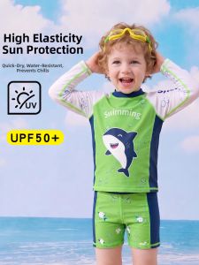 HUANHUAN | Sun Protection Long Sleeve Separated Swimwear Set