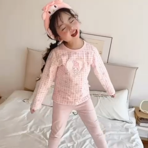 Ready Stock Cute Kuromi Cotton Baju Tidur Set Budak Perempuan Baju Tido Kanak Pajamas Soft Fabric Kids Girl Pyjamas Sleepwear Baby Girl Children Nightwear