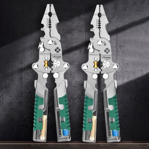 Kìm Điện Đa Chức Năng Có Thể Gập Lại Để Tuốt Dây Và Bút Thử Điện Bằng Thép Carbon Dụng Cụ Kiểm Tra Điện Áp Cắt