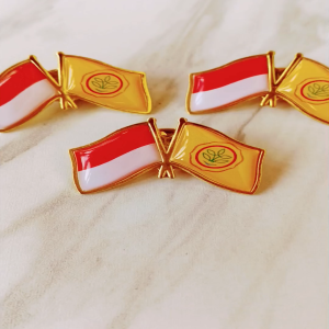 Pin & Bros Lencana Kuningan Cor Emas Bendera Indonesia dan Kementan : Kementerian Pertanian