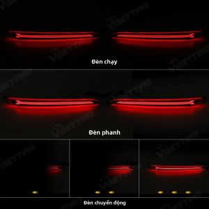 Đèn Phản Quang Cản Sau Hyundai Sonata 2015-2017 LED 12V Xi Nhan Động Đèn Phanh Phụ Kiện Ô Tô Màu Đỏ Chất Liệu ABS LED