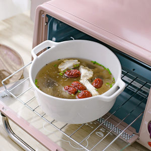 Bát Ăn Sáng Bằng Gốm Sứ Trắng Sáng Cỡ Lớn Có Hai Tai Dùng Trong Nhà Bếp Nồi Vi Sóng Phong Cách Bắc Âu INS Đồ Dùng Ăn Uống