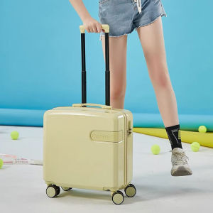 High Quality 18 Inch Womens Carry-on Small Cabin Travel Suitcases With Silent Wheels Code Lock Trolley Roller Luggage Bag Check-in Case For Men Free Shipping