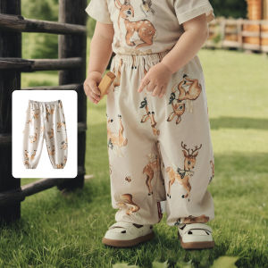 Aqpa Kids Cotton Lantern Pants Mosquito Proof Summer New Style Baby Clothes Boys Girls Long Pants Soft Comfortable Cotton