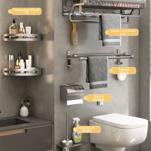 Wall-mounted Aluminum Bathroom Towel Rack