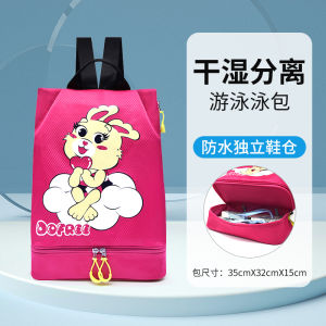 Dovellen Womens Swimming Bag Fitness Sport Waterproof Separate Wet And Dry with Shoe Compartment round Cylinder Shape Bag