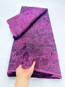Vải Ren Jacquard Màu Xanh Lam Châu Phi Chất Lượng Cao Của Nigeria 2026 Sang Trọng Thoải Mái Dùng May Vá Cưới 5 Thước