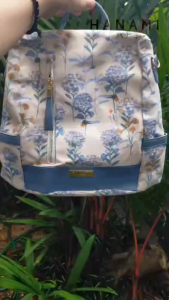 HANAMI Tas Ransel Simple Terbaru Elegent Kuliah Sekolah Mayumi Biru Premium Wanita TA1171B2 Backpack