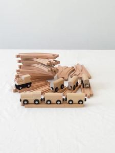 LEKU | Đồ Chơi Đường Ray Gỗ Tô Màu DIY Tương Thích Hape và BRIO