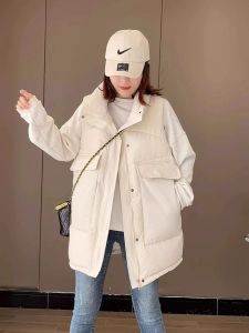 Loose Womens down Cotton Vest 2025 Autumn Winter New Style Korean Version Middle Length Jacket Versatile Large Size Coat