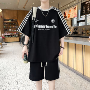 Ice Silk Short Sleeve T-Shirt Mens Summer Lightweight Casual Fashion Brand Teenage Body Print round Neck Regular Fit Polyester Fiber