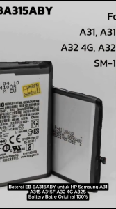 Baterai HP Samsung Galaxy A22 4G A225 A225F - A31 2020 A315 A315F - A32 4G A325 - F22 F225 F225F EB-BA315ABY BATRAI BATRE OEM