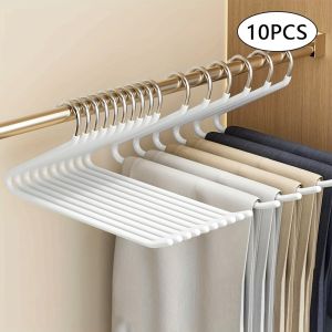 10pcs Space-saving Goose Z-shaped Pants Hanger Durable Metal Material Multi-functional Pant Storage Household Supplies