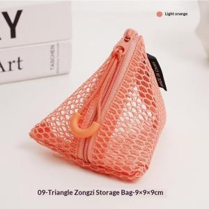 Triangular Mesh Storage Pouch With Zipper For Coins Jewelry Small Accessories
