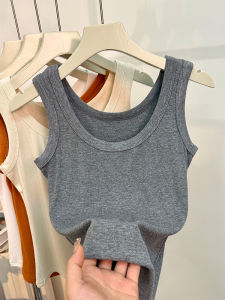 Áo Ba Lỗ Không Tay Màu Xám Ôm Vừa Vặn Mùa Hè Mới Cho Nữ Áo Lót Chống Ánh Sáng Bên Trong Áo Khoác Ngoài Không Tay
