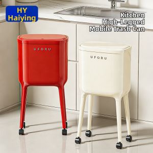 Hayan | Portable High Standing Trash Can With Large Capacity Flip Lid