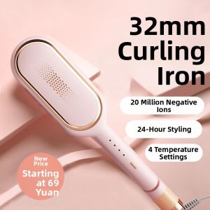 Egg Roll Hair Curling Iron Wave Pattern Large Curling Corn Styling Tool for Women Egg Cake Shaped Curling Iron Travel Friendly