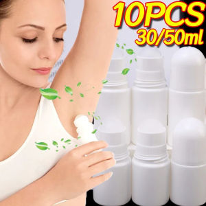 【Perfect Sunfeel】30/50ml Plastic White Roller Bottle Empty Refillable Bottles for DIY Deodorant Essential Oil Perfume Liquid Cosmetics Container